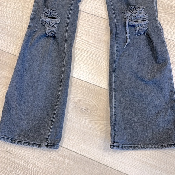 BDG Urban Outfitters Stretch High-Rise Flare Distressed Black Jeans Size 24 - Picture 7 of 9